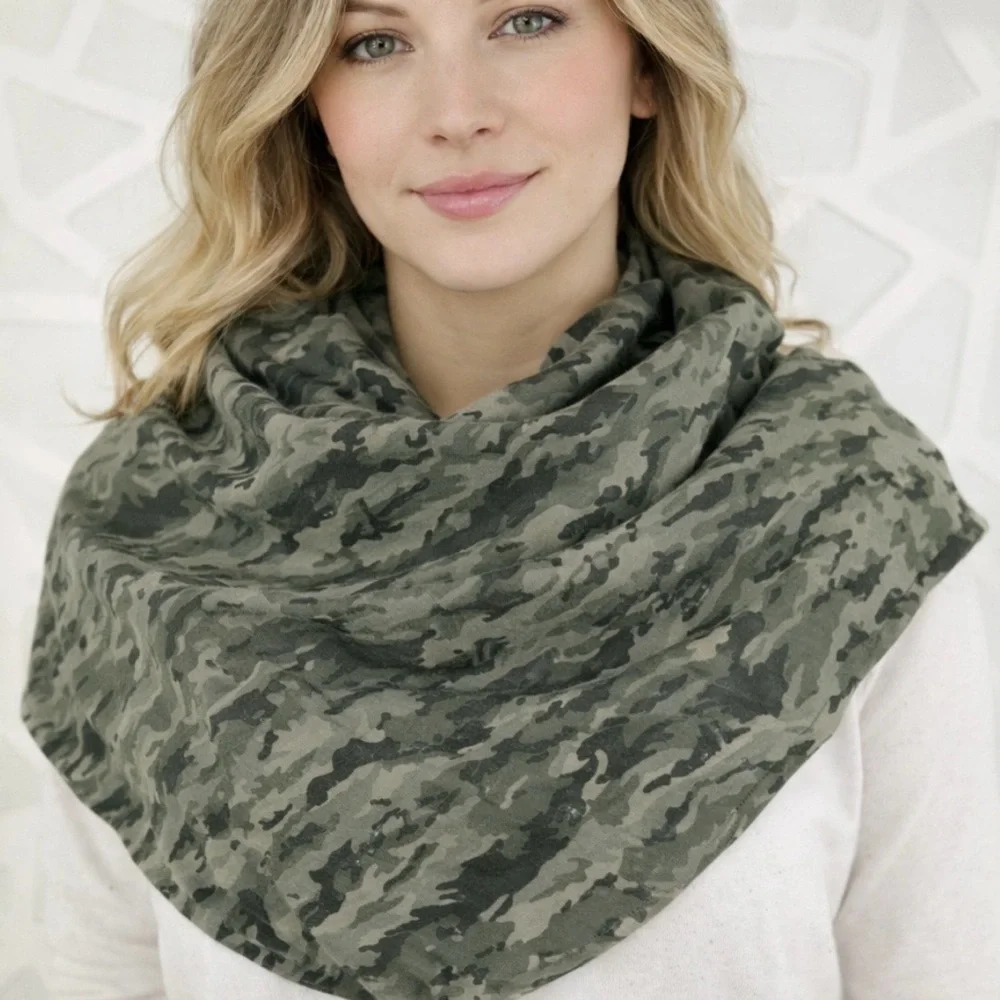 Lululemon Vinyasa Scarf Cotton Evergreen Camo Camouflage Green Multi NWT